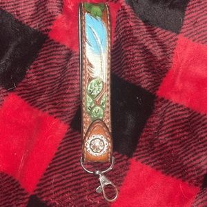 Handmade leather Keychain 🌵